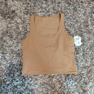 Brown athletic cropped tank